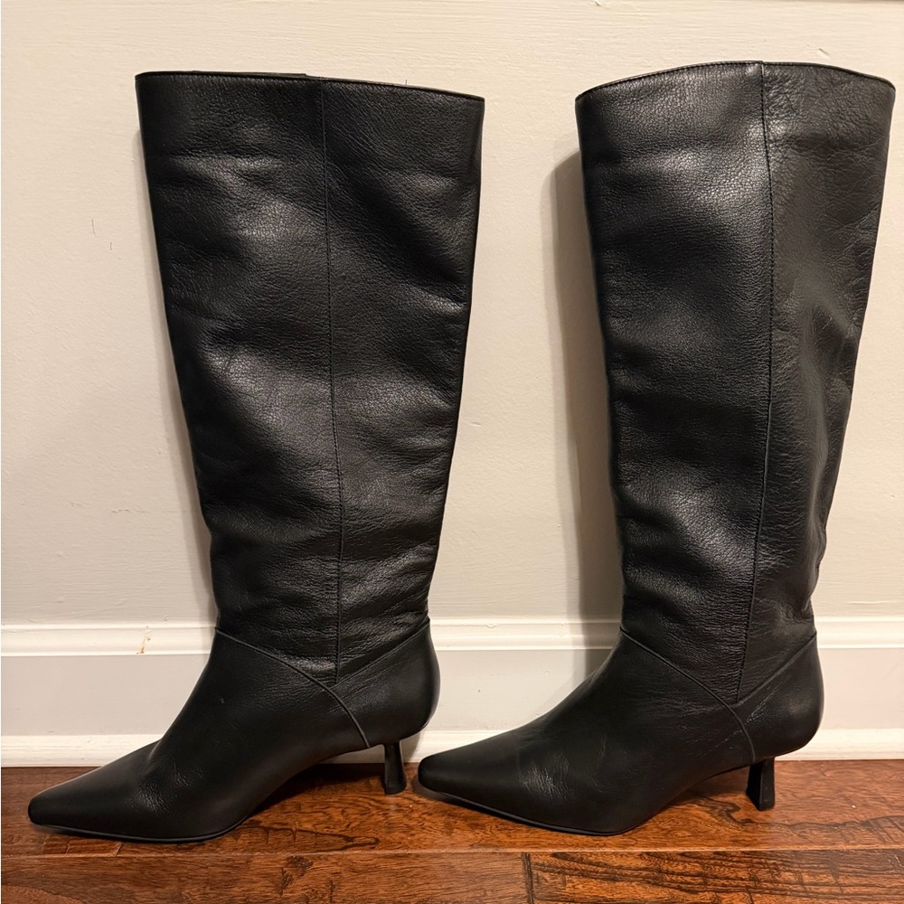INTENTIONALLY BLANK EFF Black Knee-High Heeled Boots - Picture 2 of 11